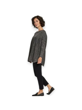 Sympli Lochart Women's Charcoal and White Knit Sweater Size Medium